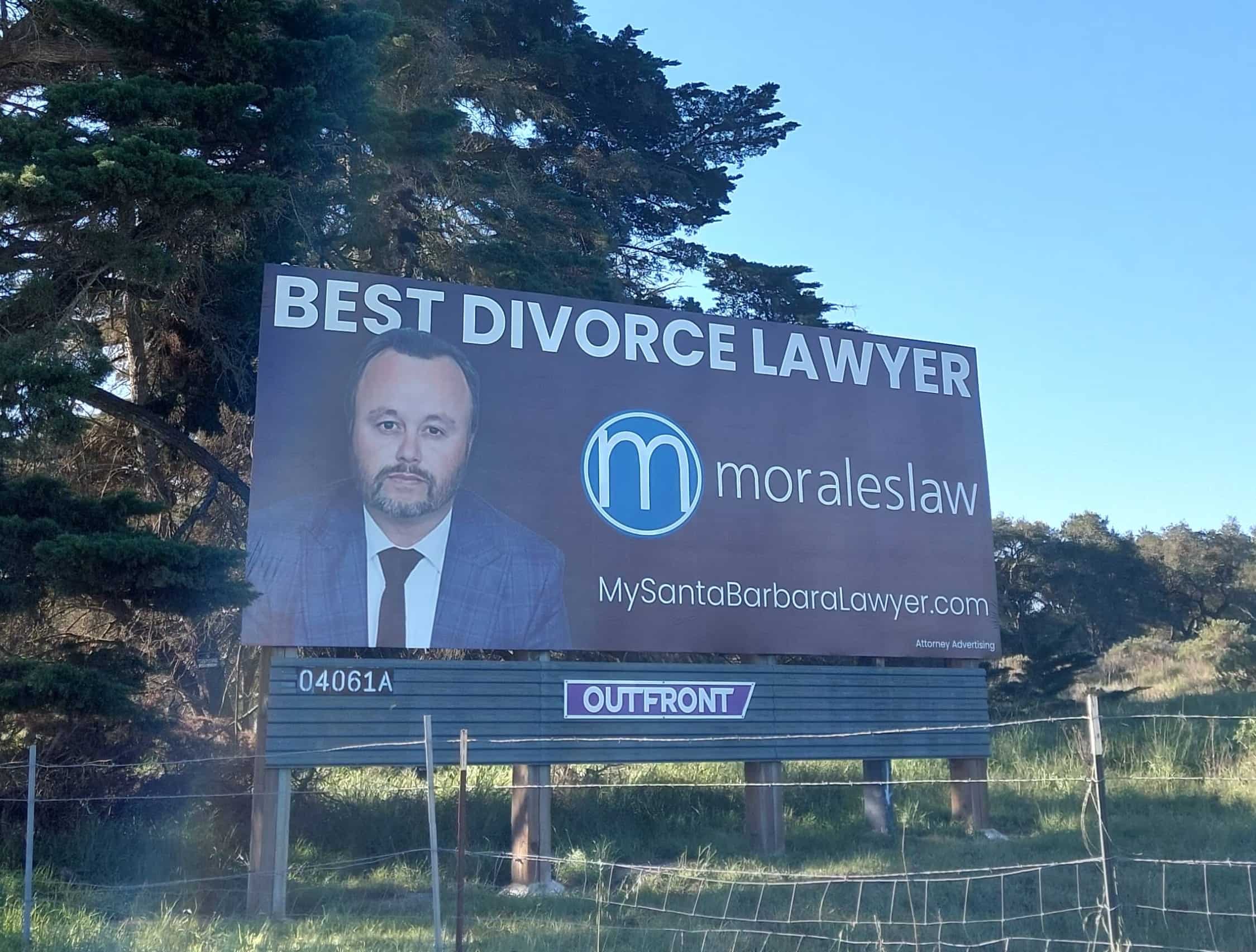 Divorce lawyer billboard in Santa Barbara, California