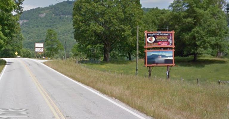 Photo of a billboard in Rabun Gap