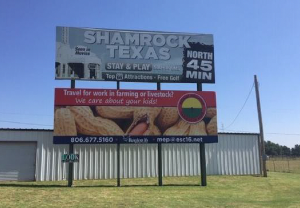 Photo of a billboard in Roaring Springs