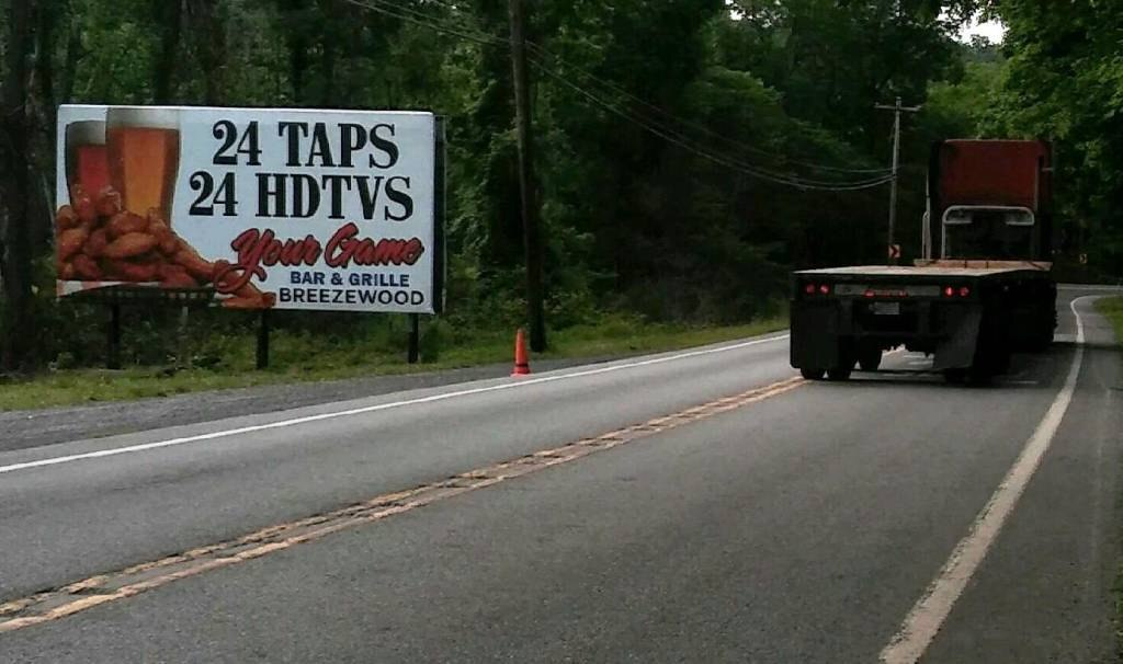 Photo of a billboard in Burnt Cabins